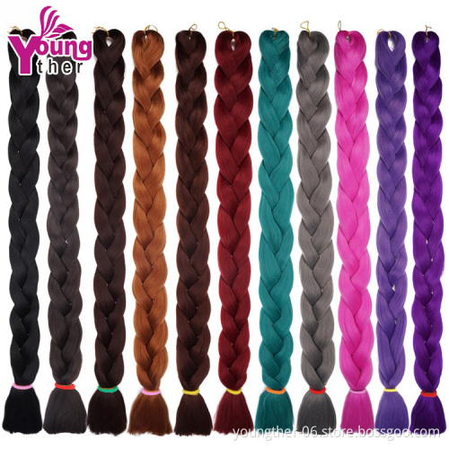 Wholesale 82inch Jumbo Braiding Hair High Temperature Fiber Synthetic Jumbo Ombre Stretched Synthetic Hair